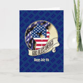4E VAN JULY Patriotic USA God Bless America Feestdagen Kaart (Voorkant)