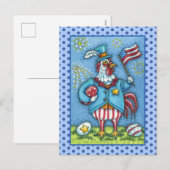 4E VAN JULY ROOSTER, FUNNY PATRIOTIC CHICKEN FEESTDAGENKAART (Voorkant / Achterkant)