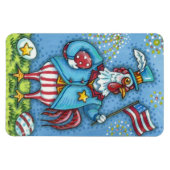 4E VAN JULY ROOSTER, FUNNY PATRIOTIC CHICKEN MAGNEET (Horizontaal)