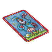 4E VAN JULY ROOSTER, FUNNY PATRIOTIC CHICKEN MAGNEET (Rechterzijde)