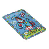 4E VAN JULY ROOSTER, FUNNY PATRIOTIC CHICKEN MAGNEET (Rechterzijde)