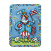 4E VAN JULY ROOSTER, FUNNY PATRIOTIC CHICKEN MAGNEET (Verticaal)