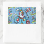 4E VAN JULY ROOSTER, FUNNY PATRIOTIC CHICKEN RECHTHOEKIGE STICKER (Tas)