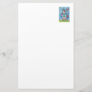 4E VAN JULY ROOSTER, PATRIOTISCHE CHICKEN STATIONE BRIEFPAPIER