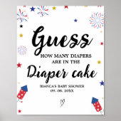 4e van Luier taart gissen Baby shower Spel Poster (Voorkant)