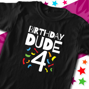 4e verjaardag 4 jaar oud jongensfeestje verjaardag t-shirt