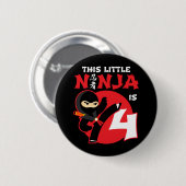 4e Verjaardag 4 Jaar Oud Kinder Feest Little Ninja Ronde Button 5,7 Cm (Voorkant /achterkant)