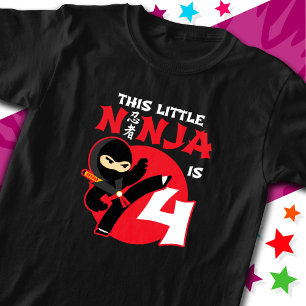 4e Verjaardag 4 Jaar Oud Kinder Feest Little Ninja T-shirt