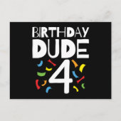 4e verjaardag 4 jaar oude jongensfeest verjaardag  briefkaart (Voorkant)