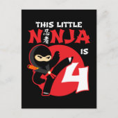 4e verjaardag 4 jaar oude kinderfeestje Kleine Nin Briefkaart (Voorkant)