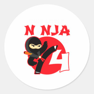 4e verjaardag 4 jaar oude kinderfeestje kleine nin ronde sticker