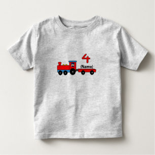 4e verjaardag Aangepaste trein T-shirt