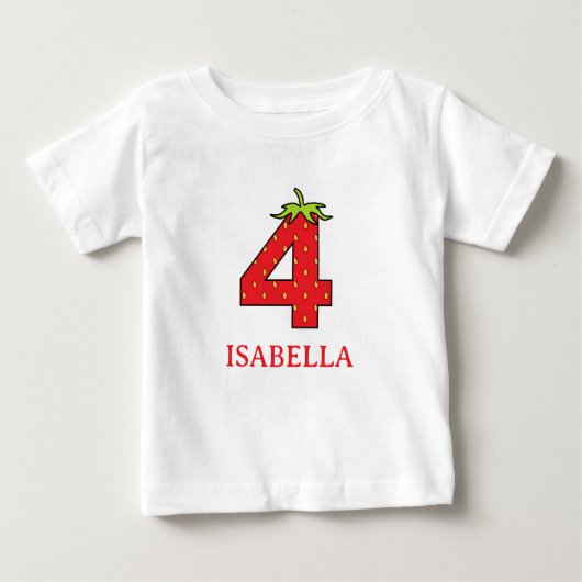 4e verjaardag aardbei thema Feestje (Voorkant)