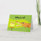 4e verjaardag Alligator Kaart (Voorkant)