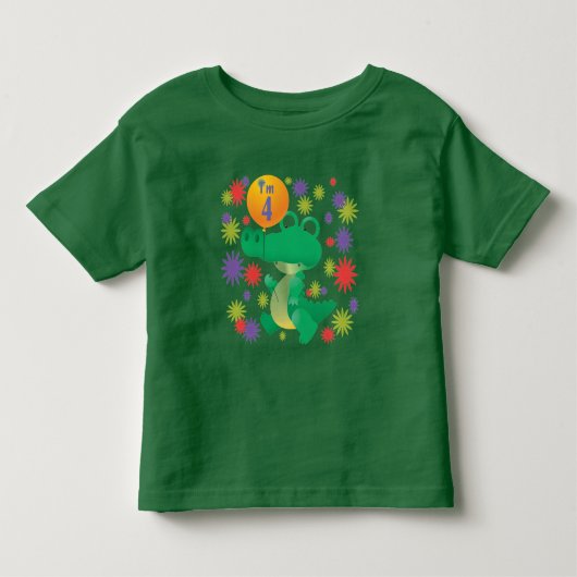 4e verjaardag Alligator Kinder Shirts (Voorkant)