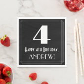 4e verjaardag ~ Art Deco Geïnspireerde look "4", n Servet (Insitu)