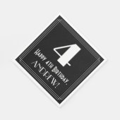4e verjaardag ~ Art Deco Geïnspireerde look "4", n Servet (Hoek)