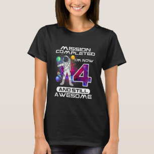 4e verjaardag Astronaut Space 4 jaar oud bday T-shirt