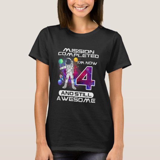4e verjaardag Astronaut Space 4 jaar oud bday T-shirt (Voorkant)