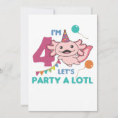 4e verjaardag Axolotl 4 jaar oude, zoete Axolotls Kaart (Voorkant)