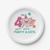 4e verjaardag Axolotl 4 jaar oude, zoete Axolotls Papieren Bordje (Voorkant)