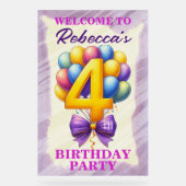 4e verjaardag ballon thema acryl bord (Voorkant)
