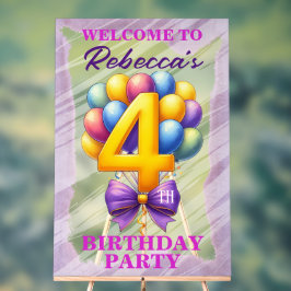 4e verjaardag ballon thema acryl bord