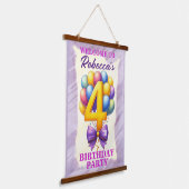 4e verjaardag ballon thema hangend wandkleed (Gebogen)