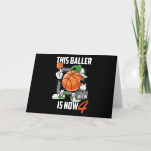 4e verjaardag Basketballer Funny 4 jaar oud Kaart