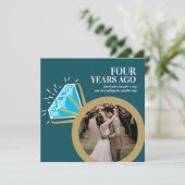 4e verjaardag blauwe topaas ring foto's kaart (Staand voorkant)