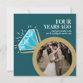 4e verjaardag blauwe topaas ring foto's kaart (Voorkant)