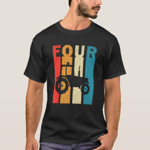 4e verjaardag Boerderij tractor van de retournerin T-shirt