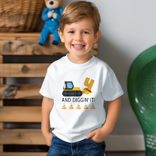 4e verjaardag bouw T-shirt – Gele dumper
