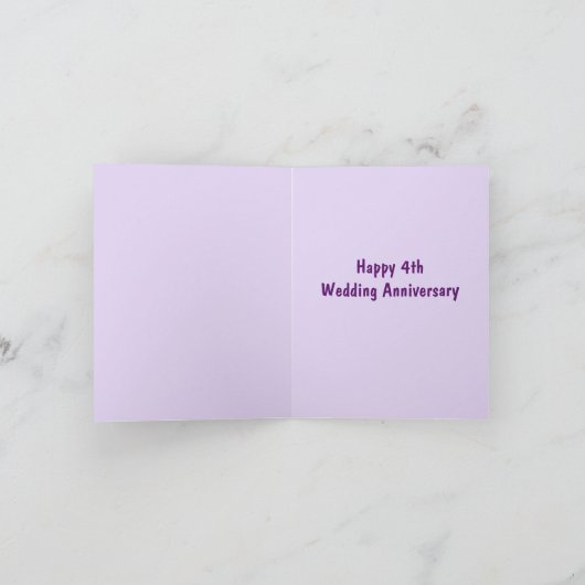 4e verjaardag bruiloft Bloemen en Fruit druiven Kaart (Binnen)