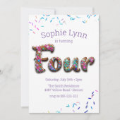 4e verjaardag Cookie Cake Kaart (Voorkant)