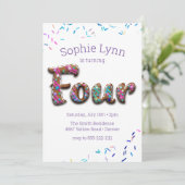 4e verjaardag Cookie Cake Kaart (Staand voorkant)