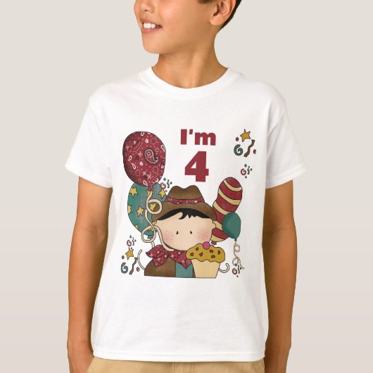 4e verjaardag Cowboy Tshirts en geschenken (Voorkant)