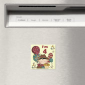 4e verjaardag Cowboy Tshirts en geschenken Magneet (Insitu (Vaatwasser))