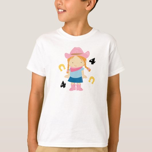 4e verjaardag Cowgirl T-shirt (Voorkant)
