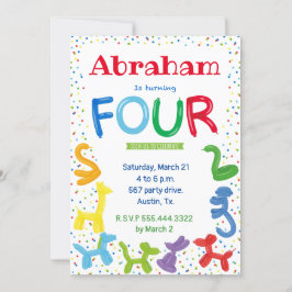 4e verjaardag dierballonvaarding kaart