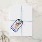 4e verjaardag Dinosaurus Race Auto Klaar Set Cadea Cadeaulabel (Met Touw)