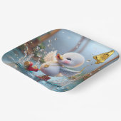 4e verjaardag Duck dansen in een regenplas Papieren Bordje (Gebogen)