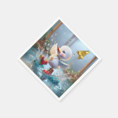 4e verjaardag Duck dansen in een regenplas Servet (Hoek)