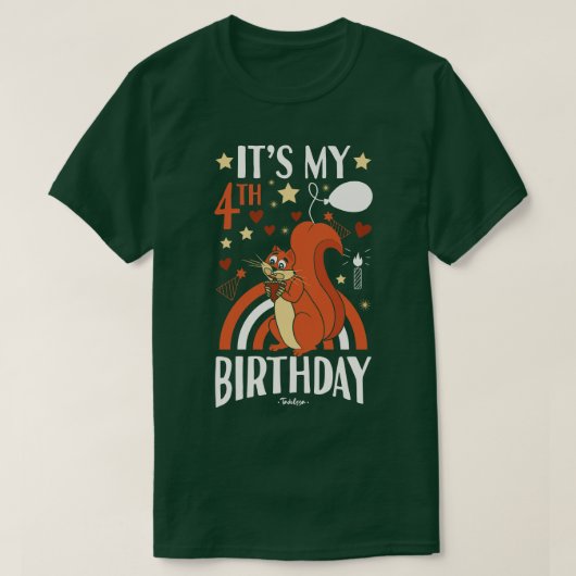 4e verjaardag eekhoorn t-shirt (Design voorkant)