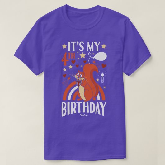 4e verjaardag eekhoorn t-shirt (Design voorkant)