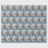 4e verjaardag eendje dansen in een plas cadeaupapier (Vlak)