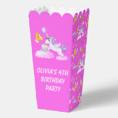 4e Verjaardag Eenhoorn met Cake Favoriete Box Bedankdoosjes (Voorkant)