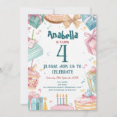 4e verjaardag en Cakes Kids Verjaardagsfeestje Kaart (Voorkant)