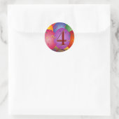 4e Verjaardag Feestballonnen Ronde Sticker (Tas)