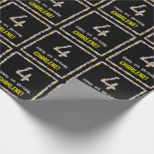 4e verjaardag: Floral Flowers Number, Custom Name Cadeaupapier (Hoek)